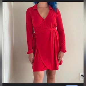 Wild Fable red wrap mini dress XS